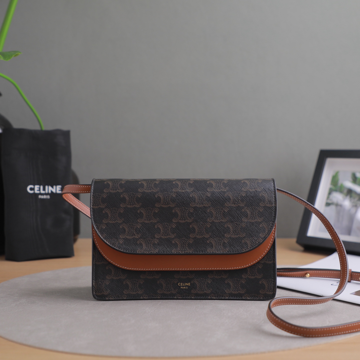 95新 Celine/思琳 凯旋门信封/单肩包/5793