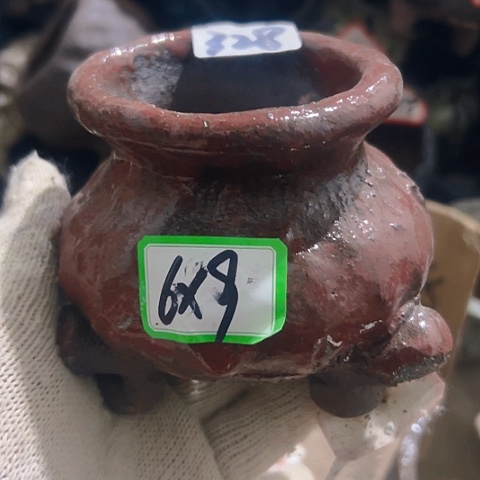 红陶粗陶花盆手工