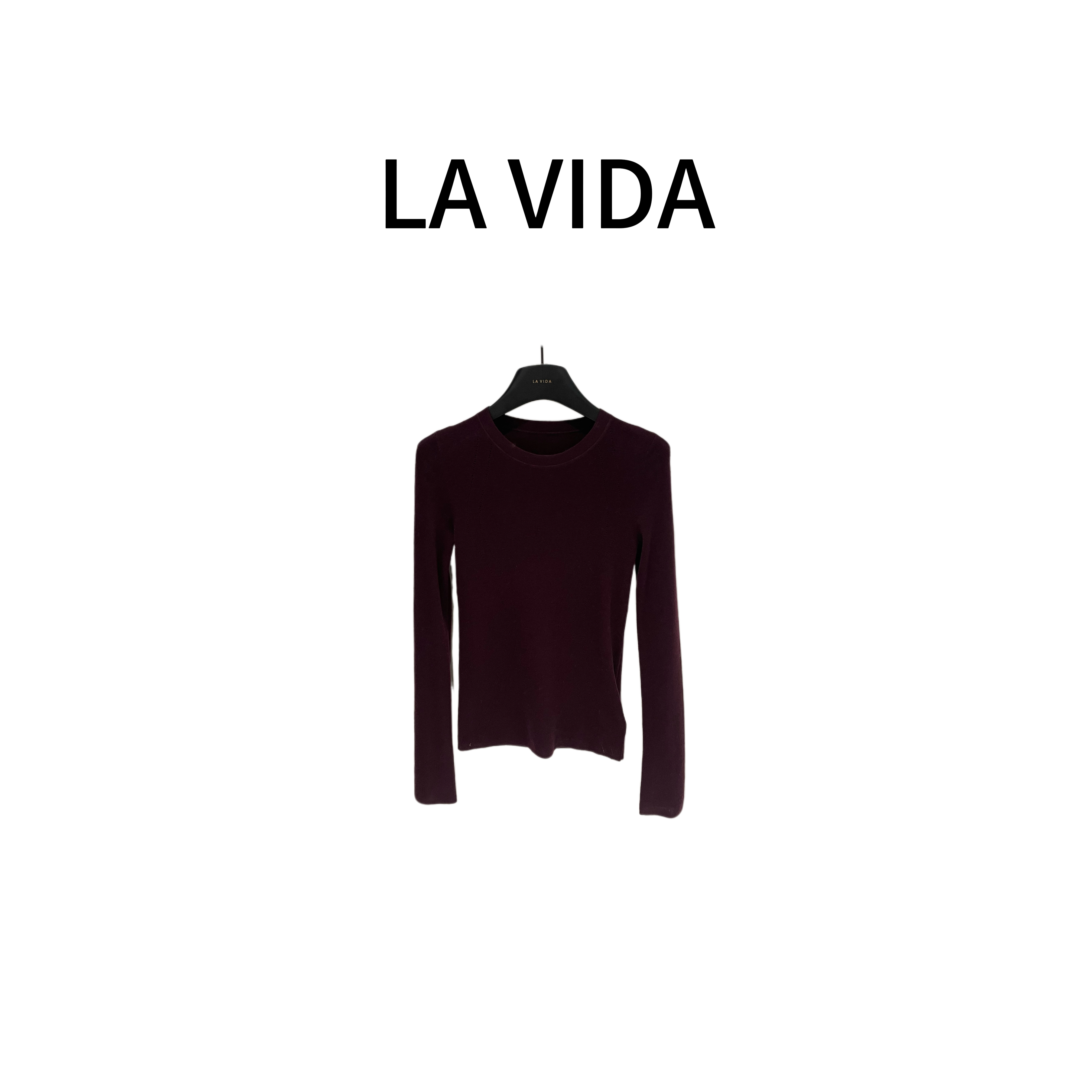 -LA VIDA-三色美丽诺圆领打底羊毛衫