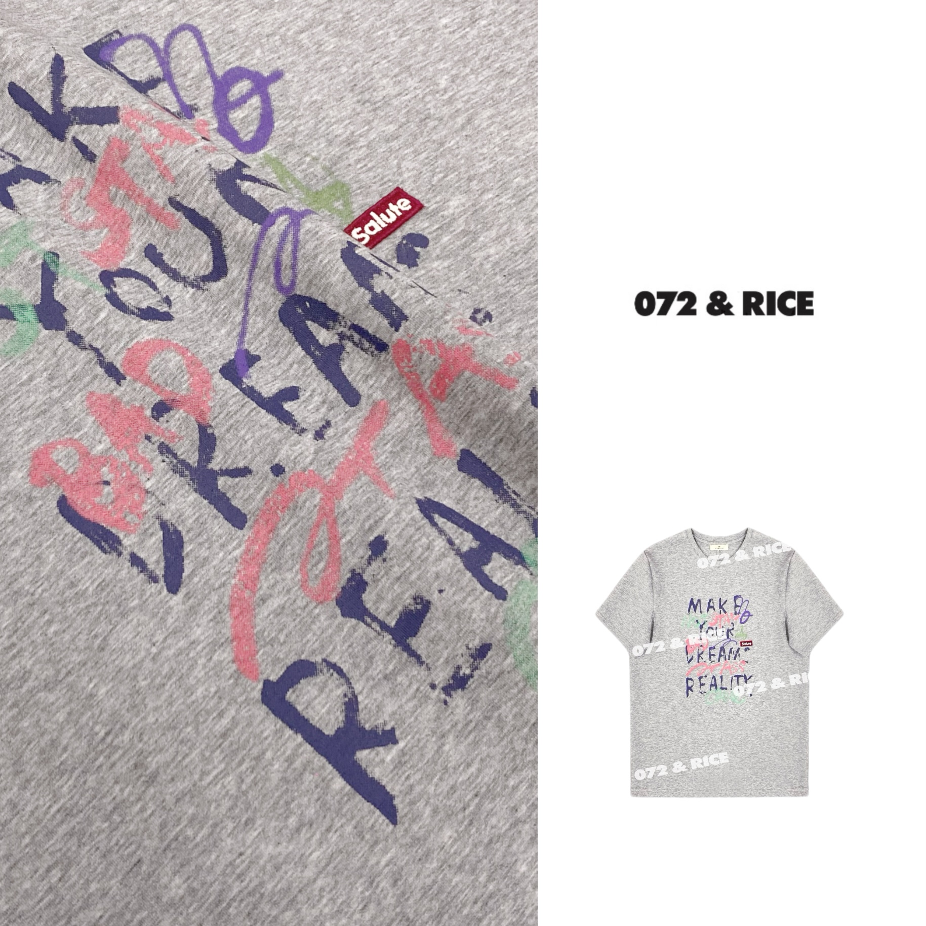 072 & RICE【涂鸦TEE】春季休闲圆领短袖T恤 32W218Z*