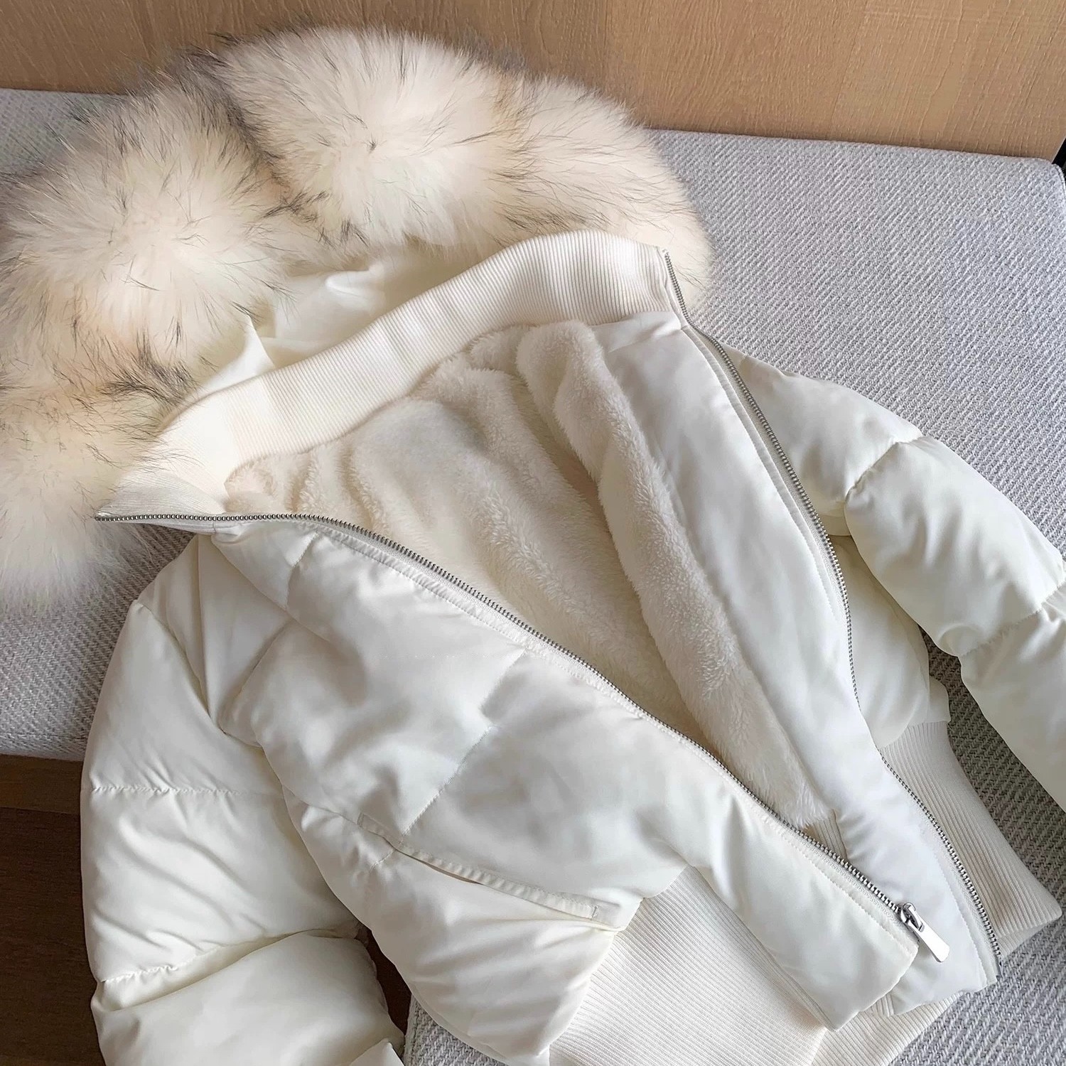 【现货运费险】升级版高级版小海鸥加厚加绒短款美式大毛领显瘦棉服