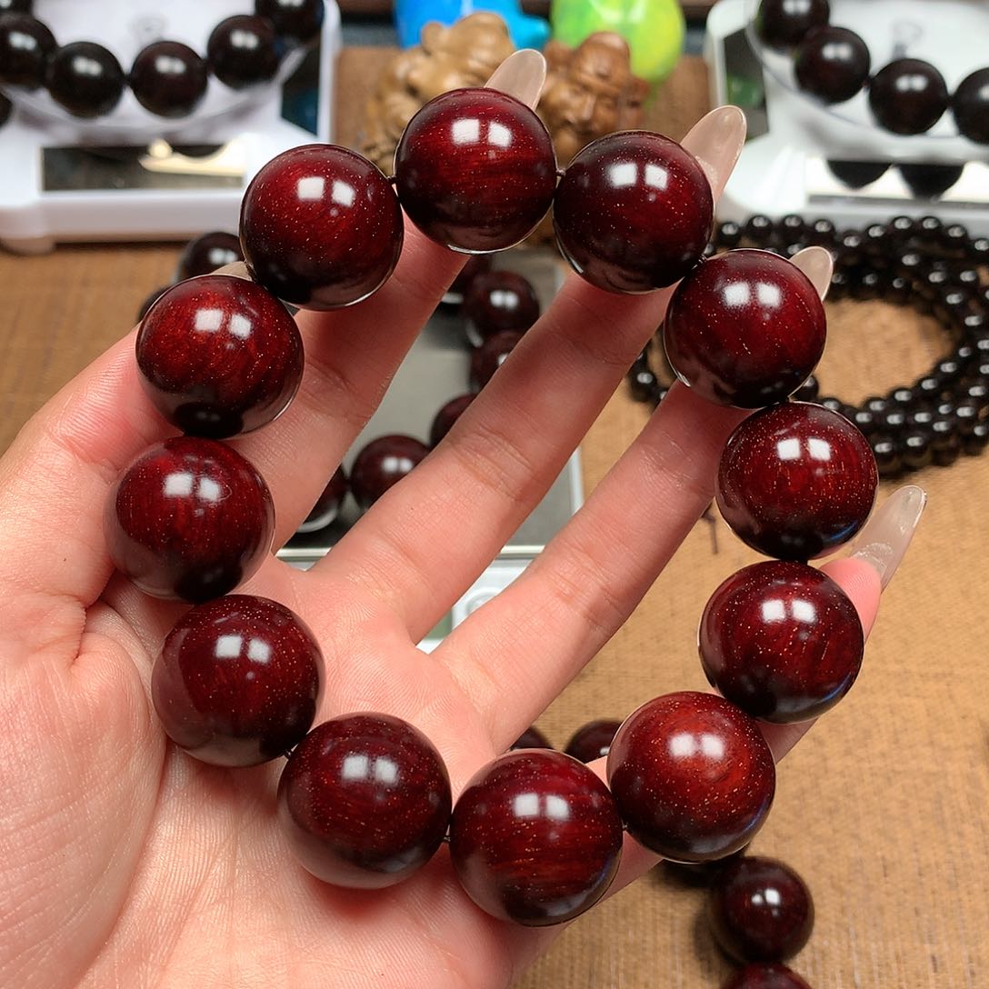 檀香紫檀（小叶紫檀）2.0细金星爆满水波