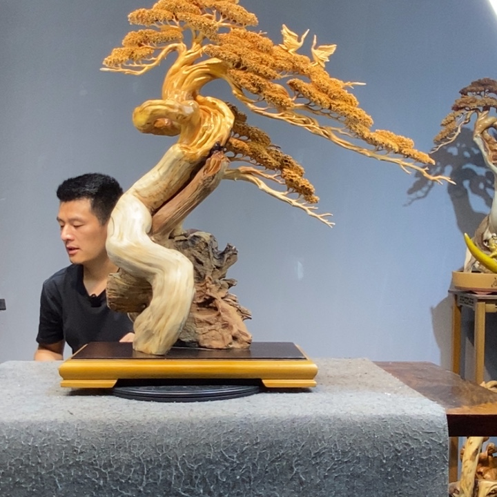 杰***子柏木（崖柏）木雕工艺品摆件