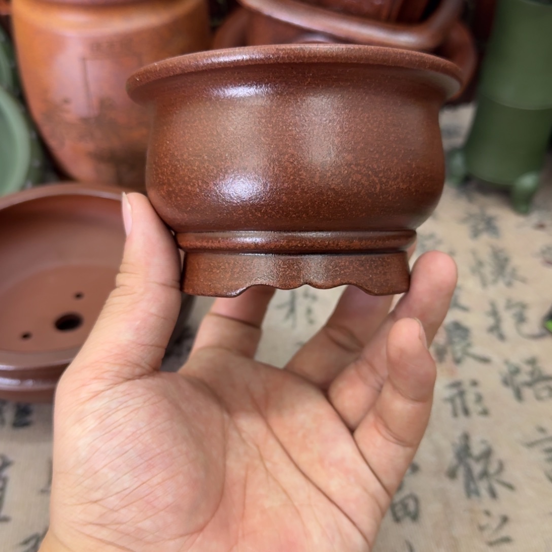 紫砂花盆9.5x5.5内经紫砂花盆