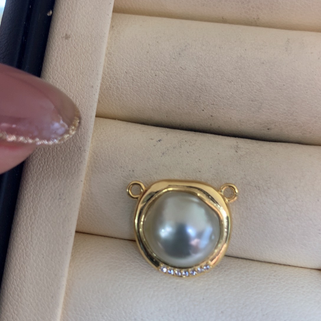 海水珍珠银S925镶嵌颈饰