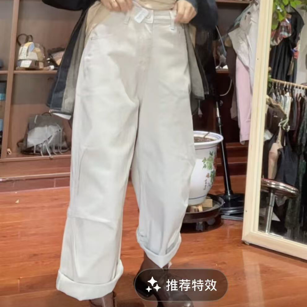 秋季新款高腰显瘦阔腿裤