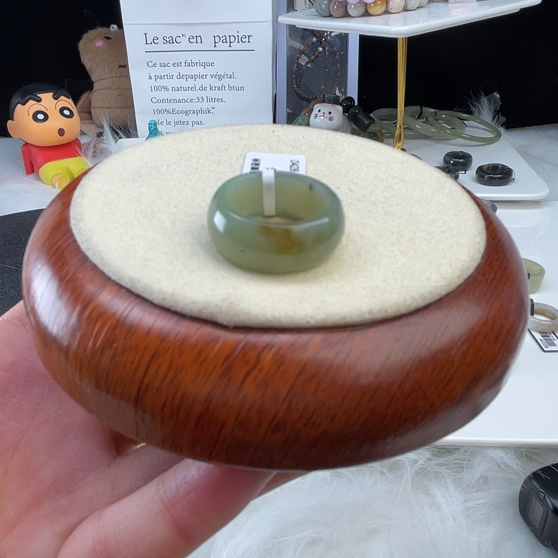 和田玉未镶嵌戒指U25浅糖轮胎16.0mm