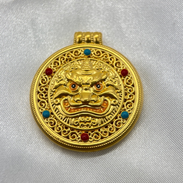 足金饰品/珐琅独角貔貅吊坠/8.32/1B5A1114/h