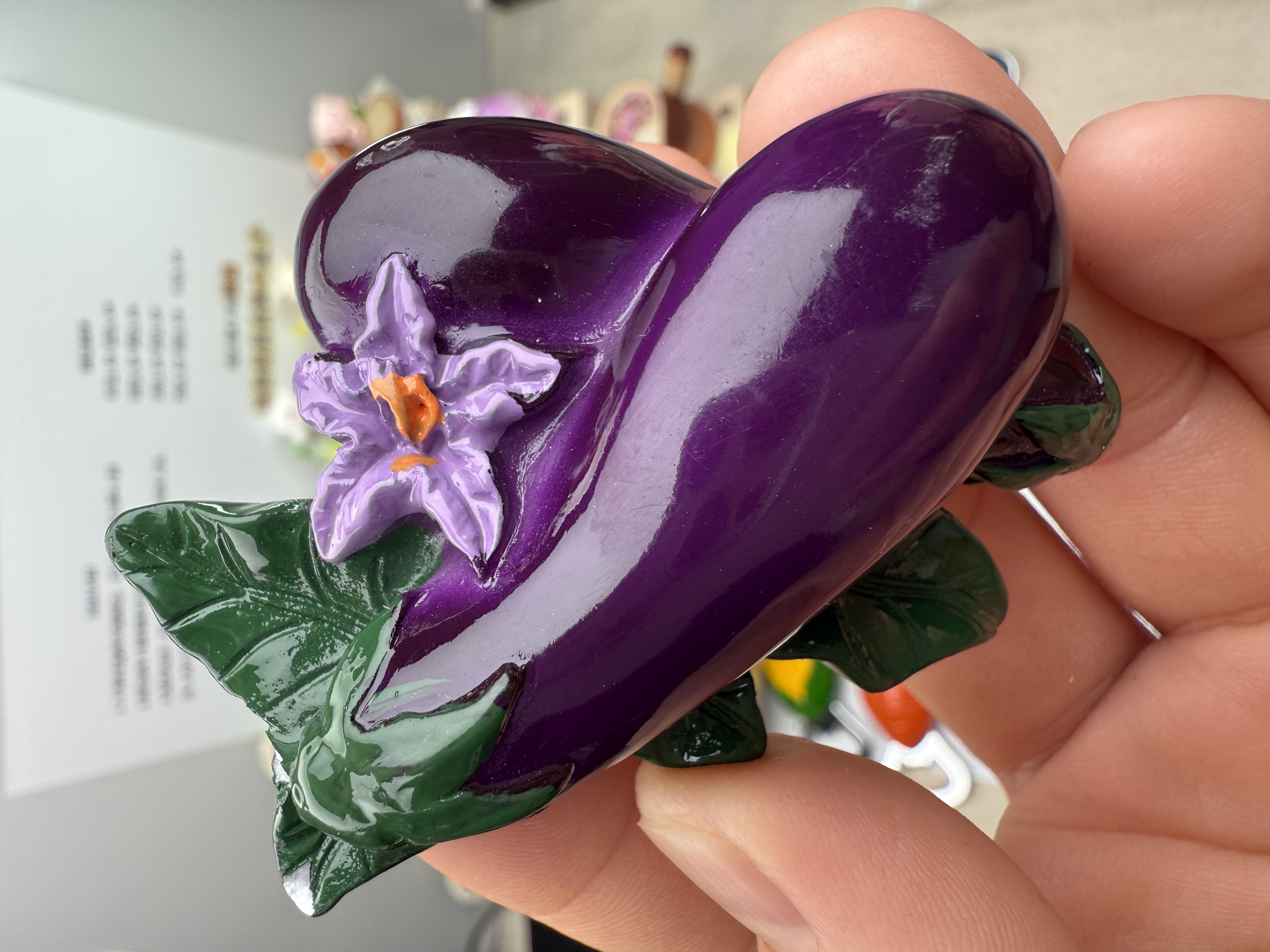 食玩 冰箱贴 茄子