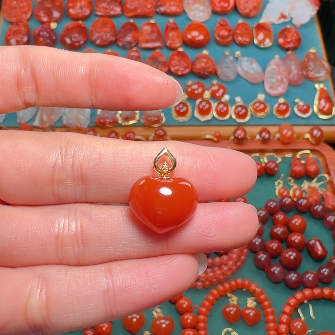 南红玛瑙南红18K金镶嵌