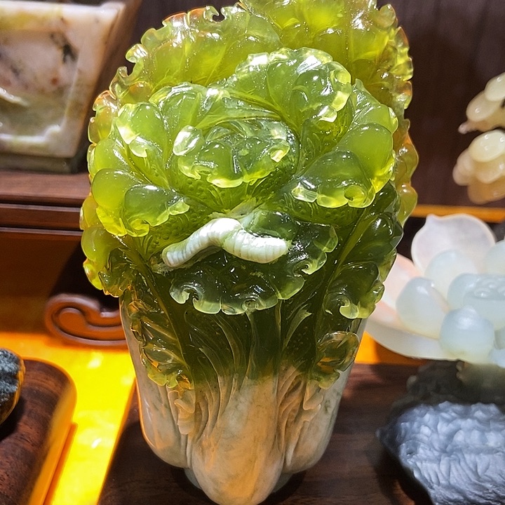 蛇纹石玉合金摆件