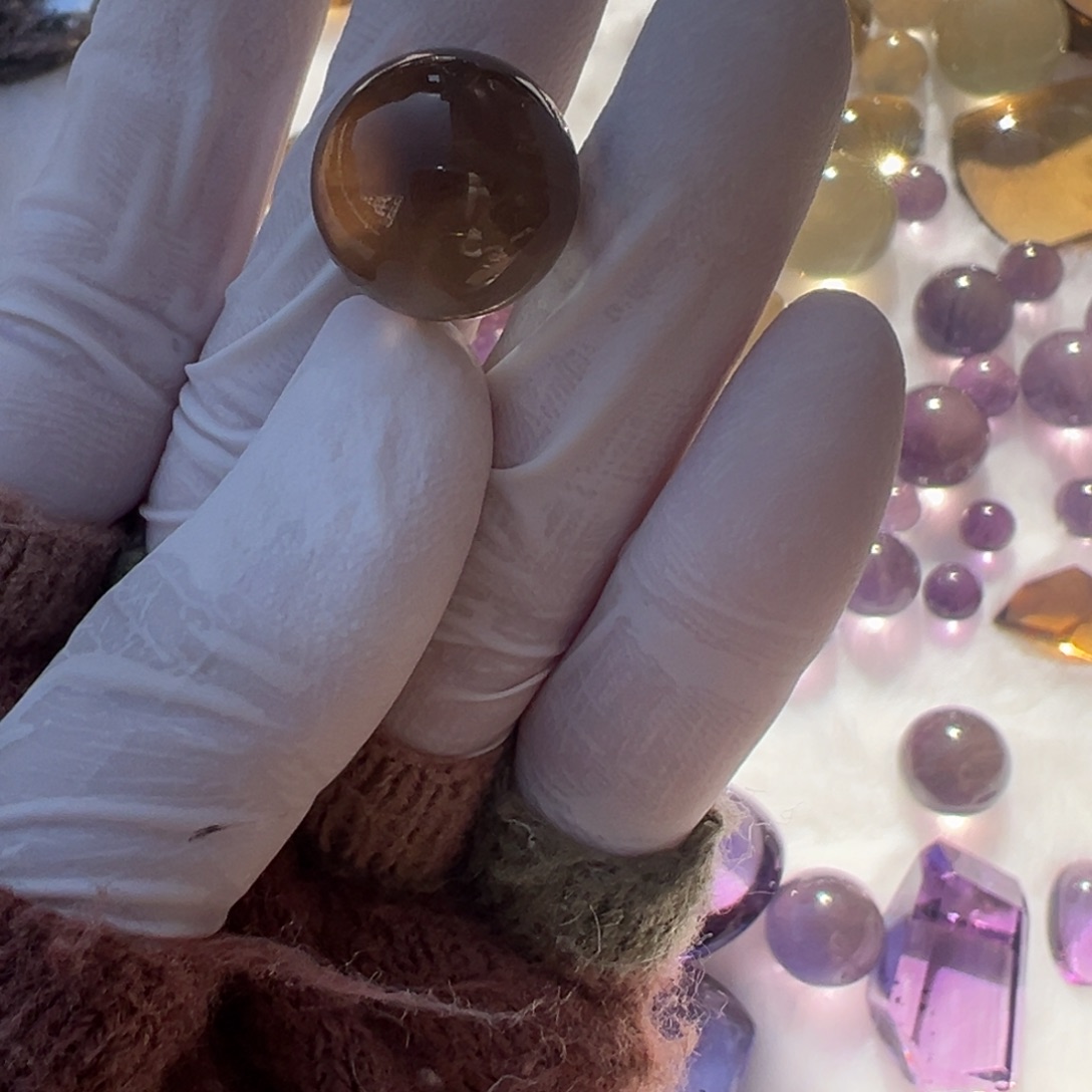 水晶黄水晶15mm打孔定制不退换未镶嵌鑫*