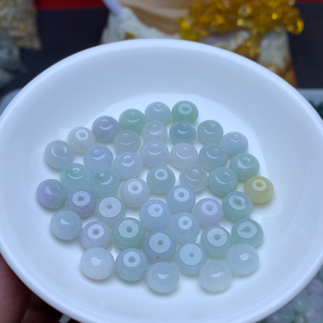 【闪购商品】翡翠手链未镶嵌卡6乘9冰鼓珠35个