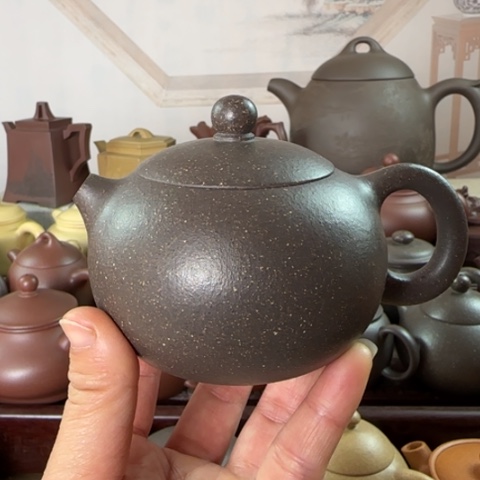 紫砂茶壶梨皮天青200cc