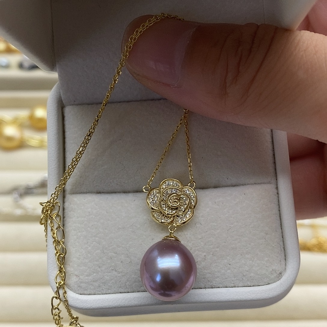 淡水珍珠银S925镶嵌套链