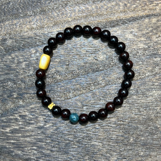 5778-小叶紫檀配蜜蜡手串6mm