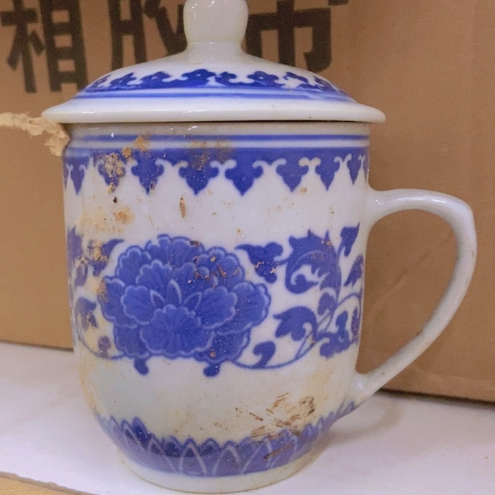摆件景德镇芙蓉花办公杯