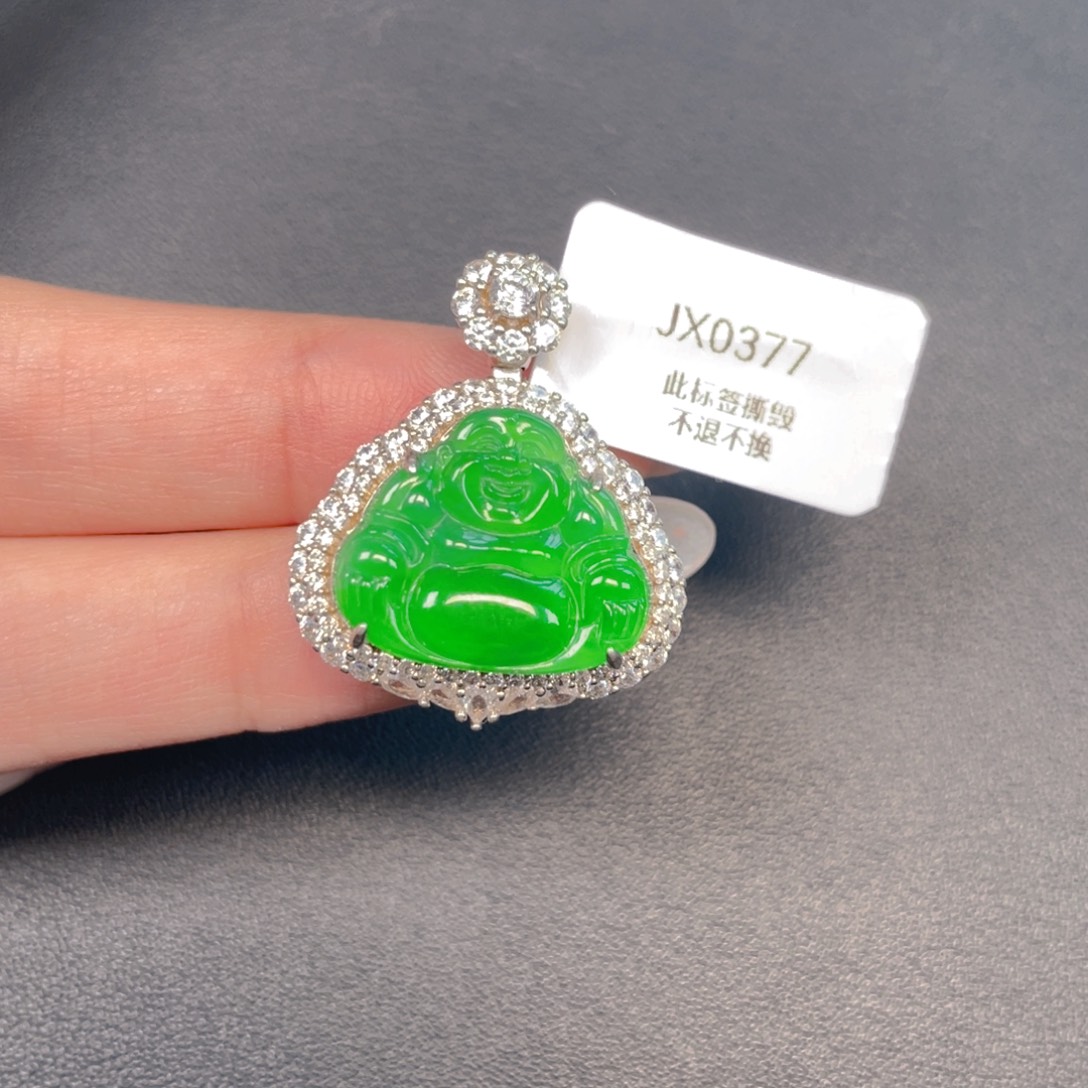 翡翠银S925镶嵌吊坠(不含链)