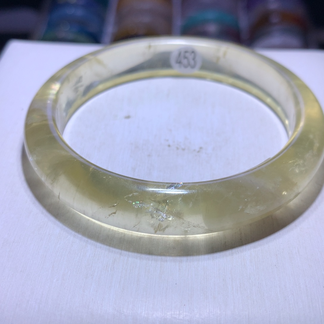 银S925镶嵌水晶手镯黄水63圈453