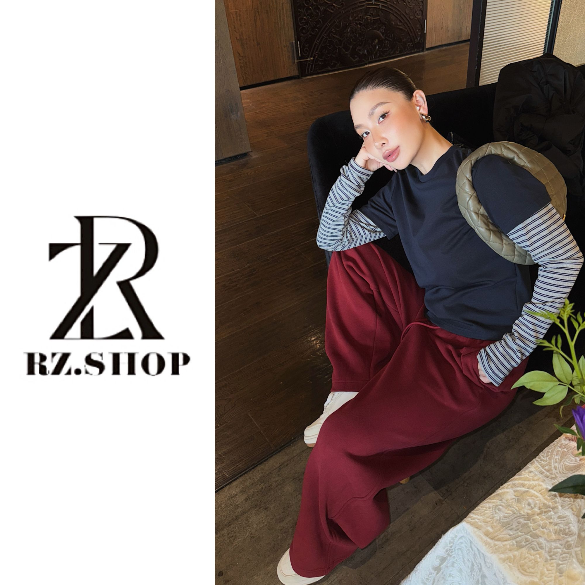 RZ情侣款美式复古风假两件T