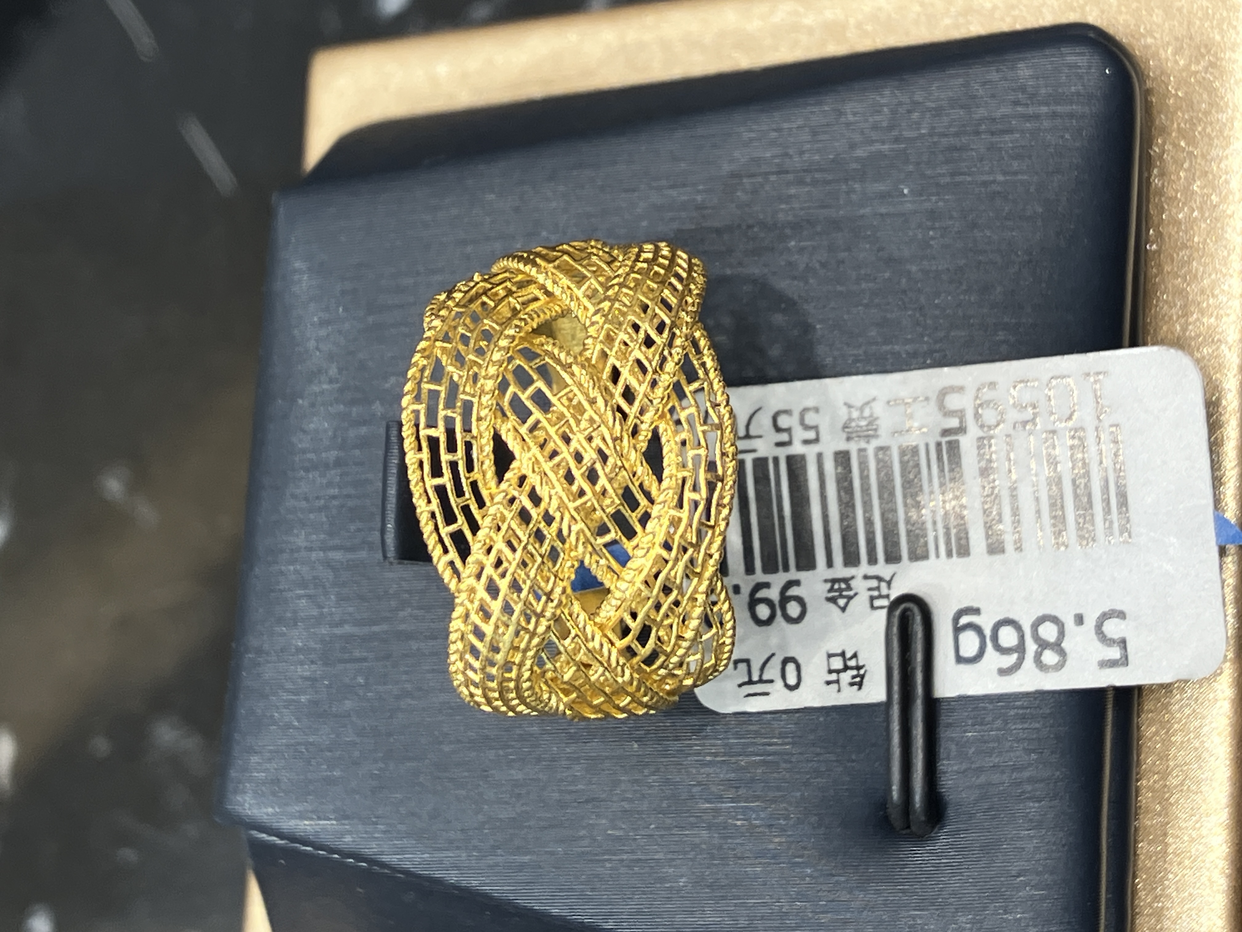 放心黄金店 足金999戒指5.86克（货号55）（1号货）