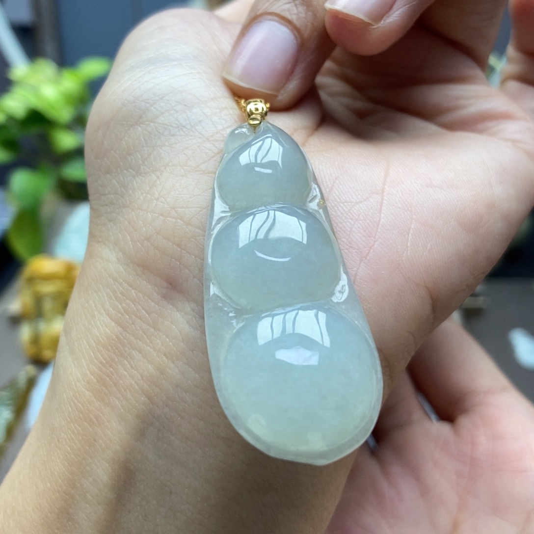 翡翠18K金镶嵌颈饰吊坠33