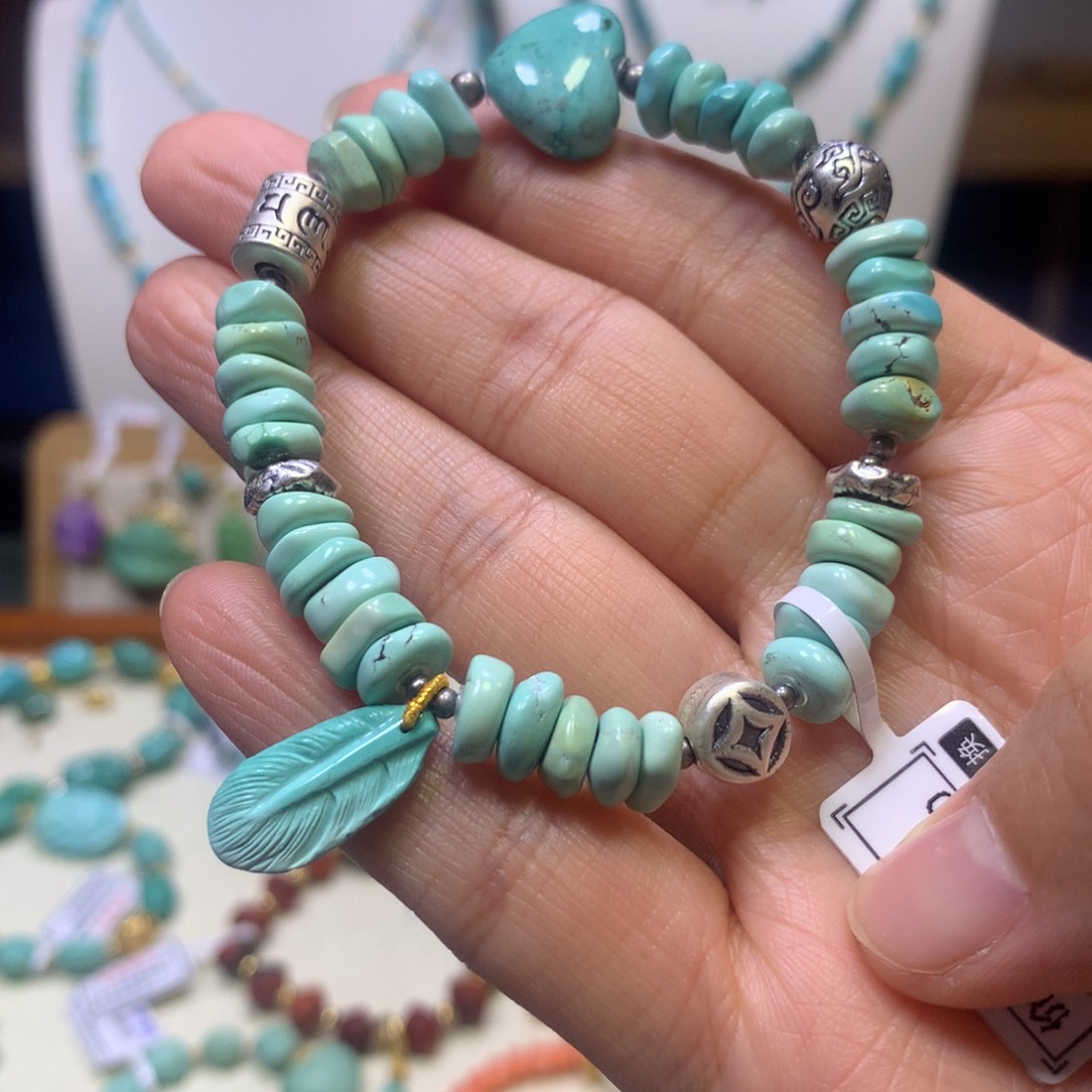 绿松石银S925镶嵌单圈