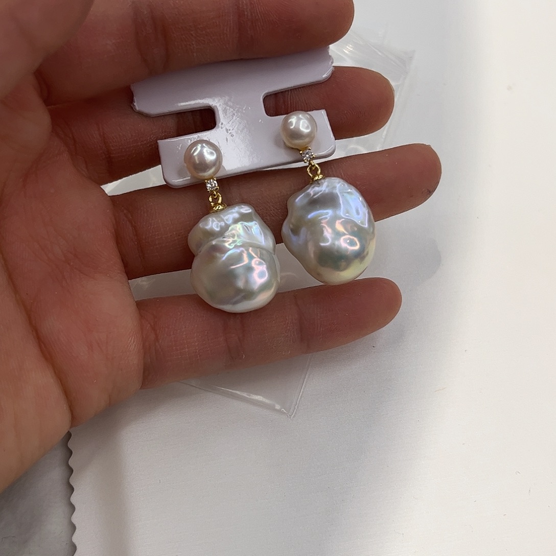 耳饰合金淡水珍珠