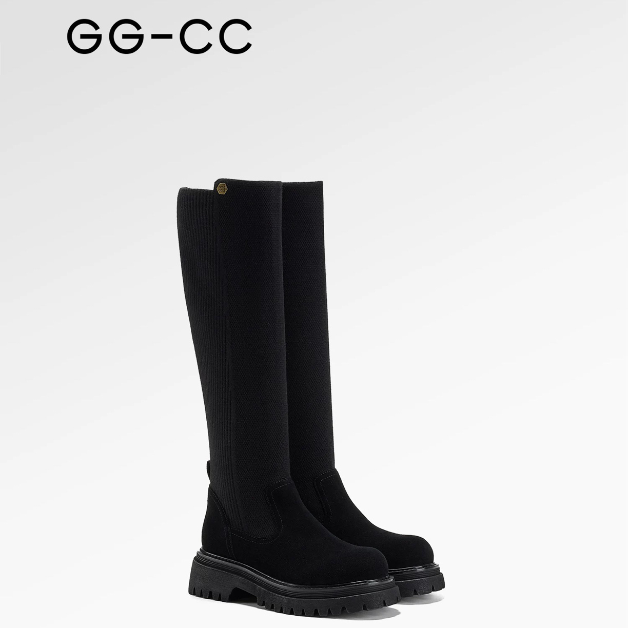 【冷萃露丽】GGCC2025冬季弹力瘦瘦高筒靴袜靴女长筒靴子