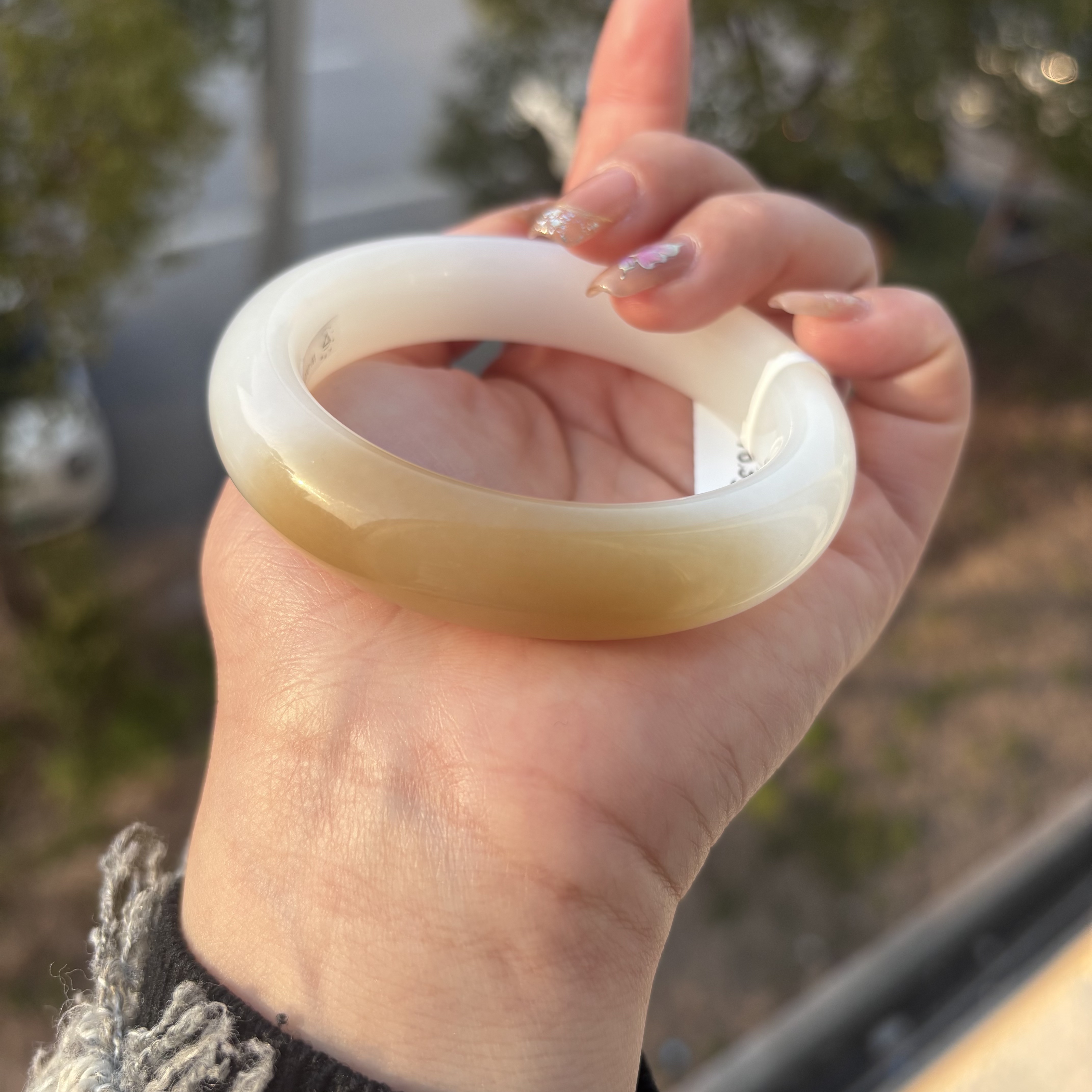 【一口糖】天然和田玉且末金山一口糖蜜蜂蜜糖手镯