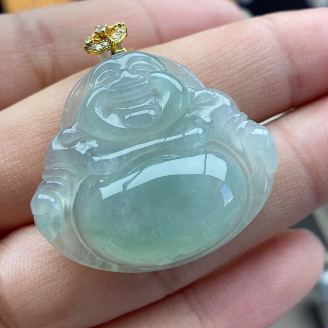 翡翠18K金镶嵌颈饰吊坠20