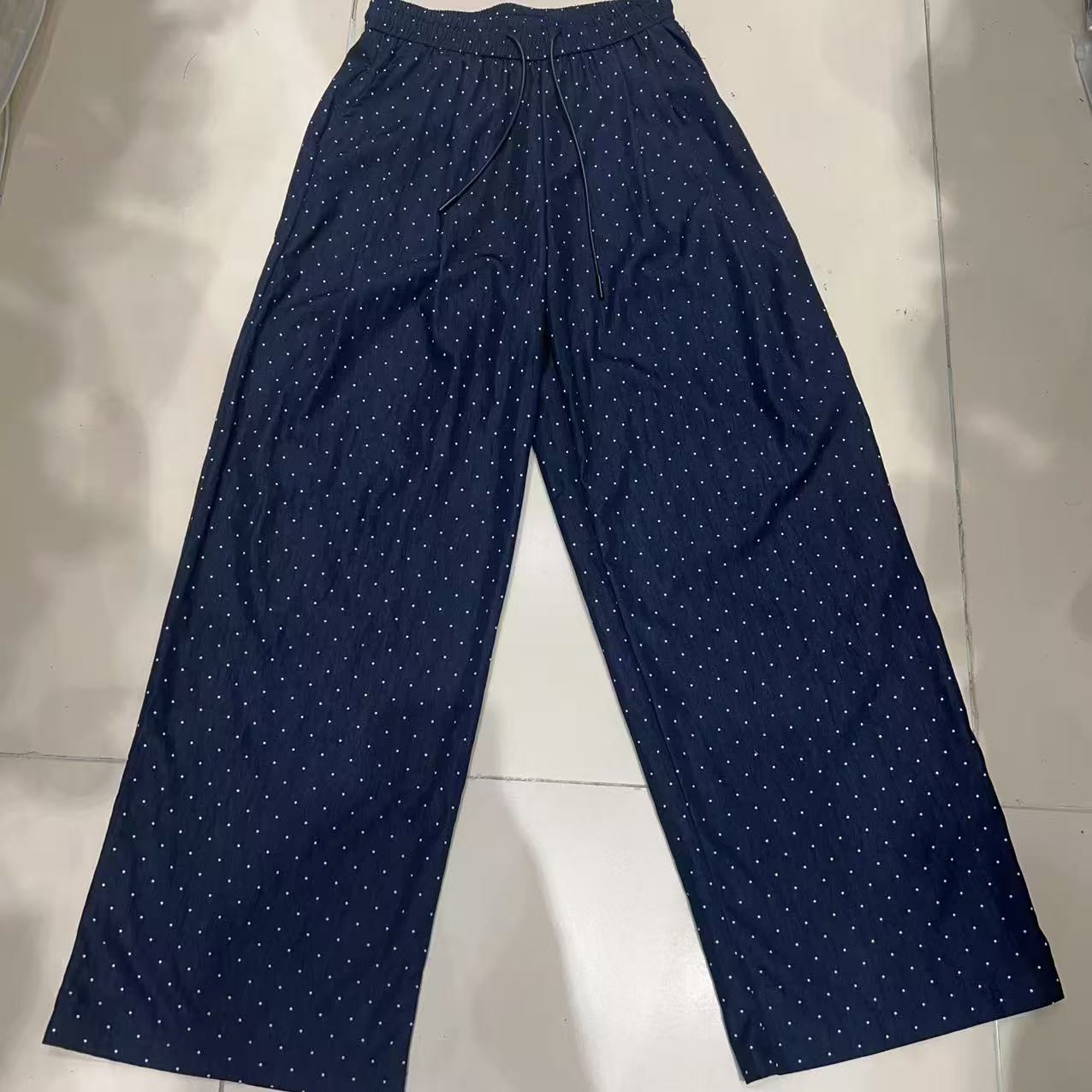 【那尚新品】人手必备波点阔腿松紧腰直筒裤