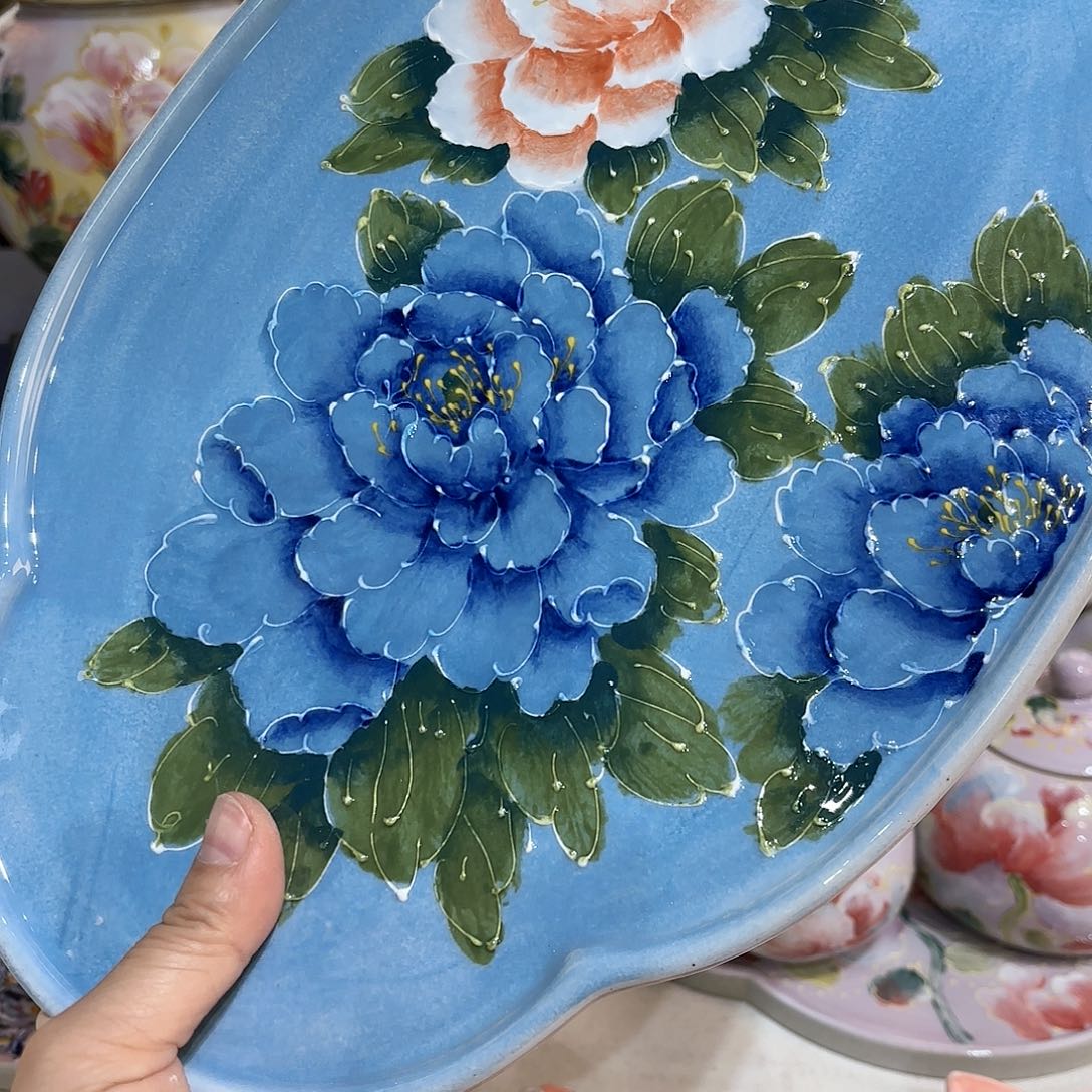 景德镇手绘高温釉下彩陶瓷茶具