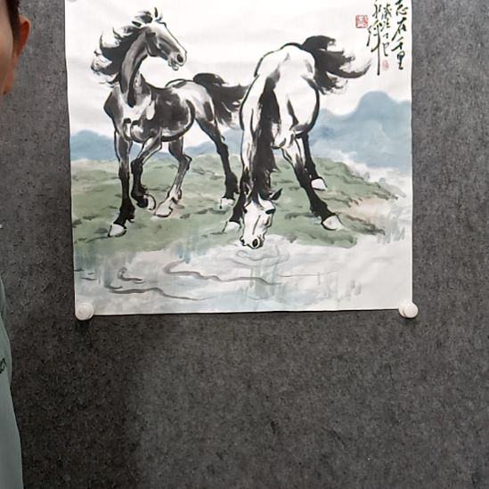 国画饶永辉手绘国画马上