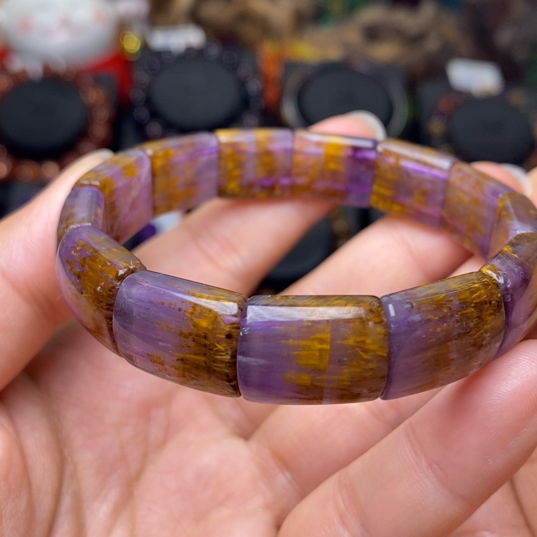 水晶A006极光金多多镯牌未镶嵌