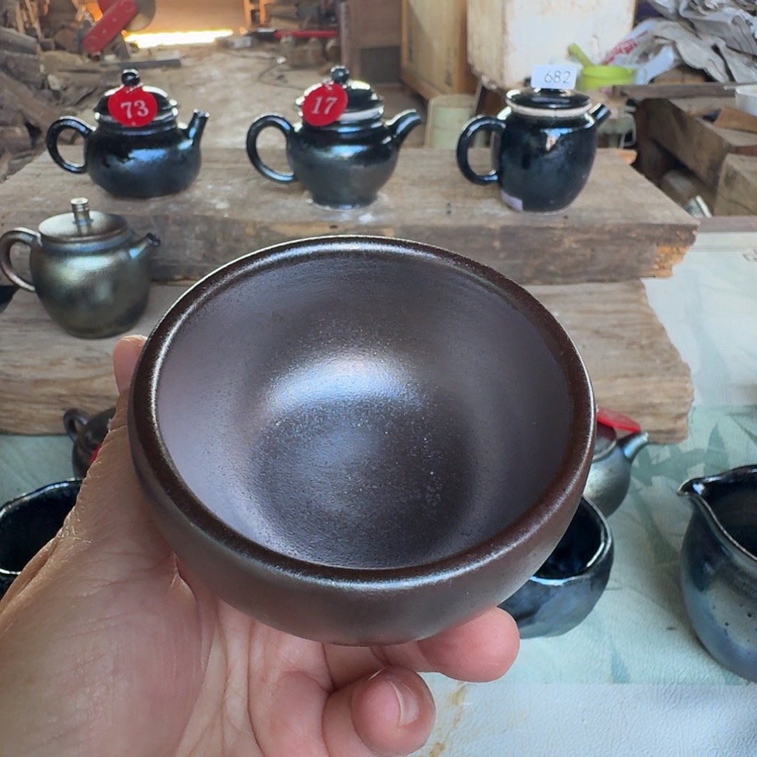 壶建水紫陶紫泥柴烧杯