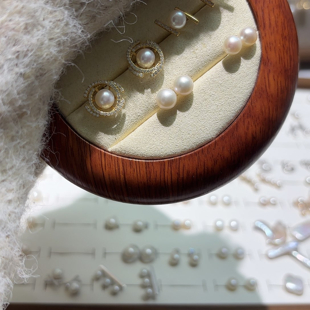 耳饰淡水珍珠银S925镶嵌