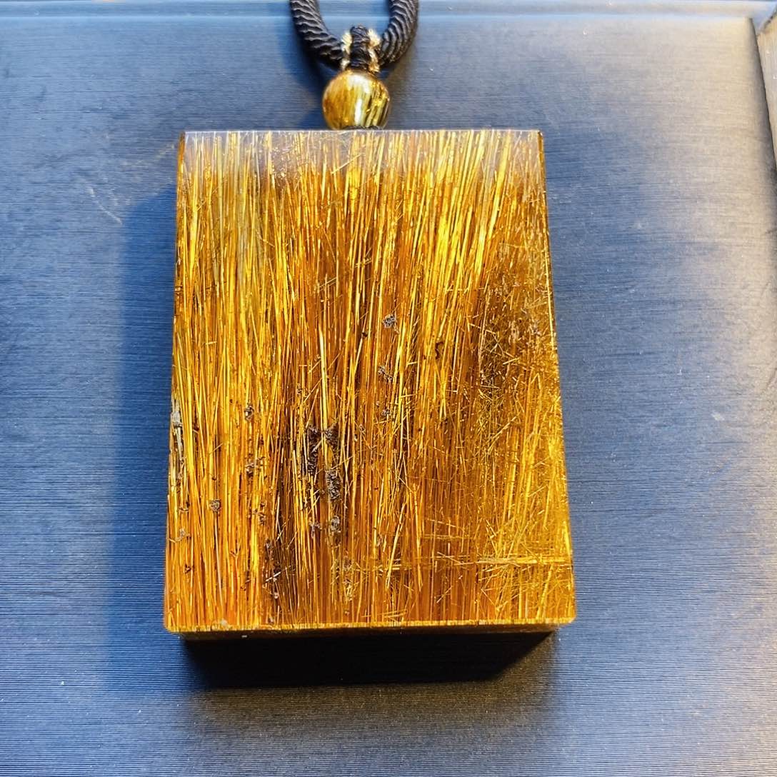 发晶颈饰未镶嵌天然铜发晶无事牌吊坠