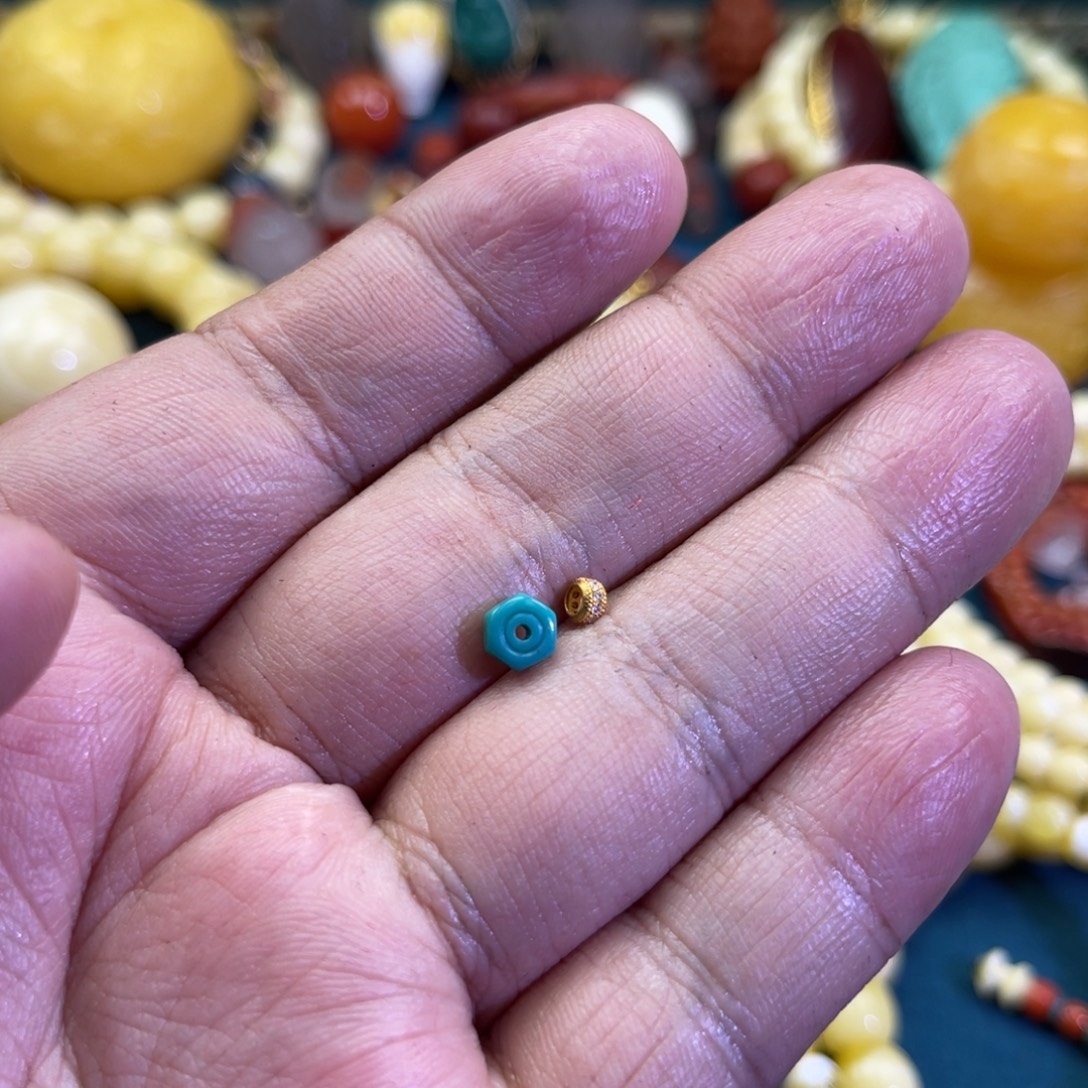 绿松石18K金镶嵌珠宝奇石48