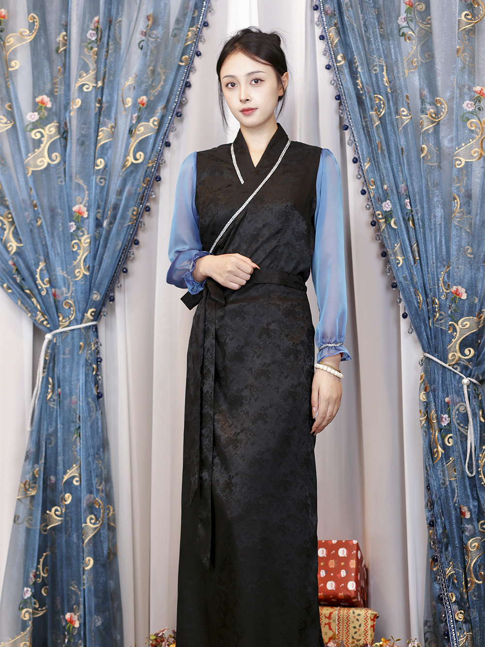 BLQ077丝滑亲肤藏族服装女款夏季爆款藏式博拉裙西藏服