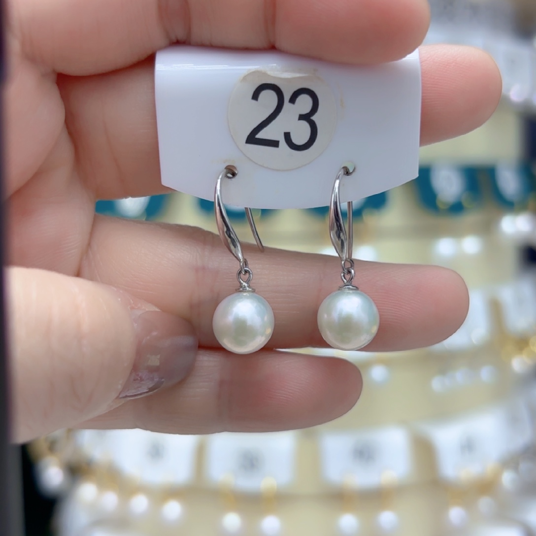 淡水珍珠耳饰银S925镶嵌