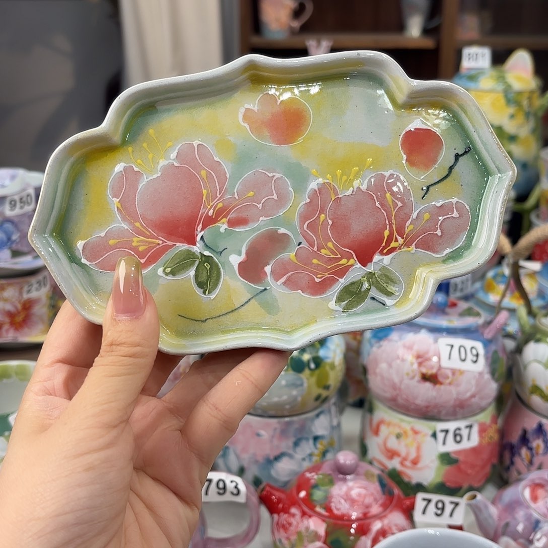 瓷片景德镇手绘高温釉下彩陶瓷茶具