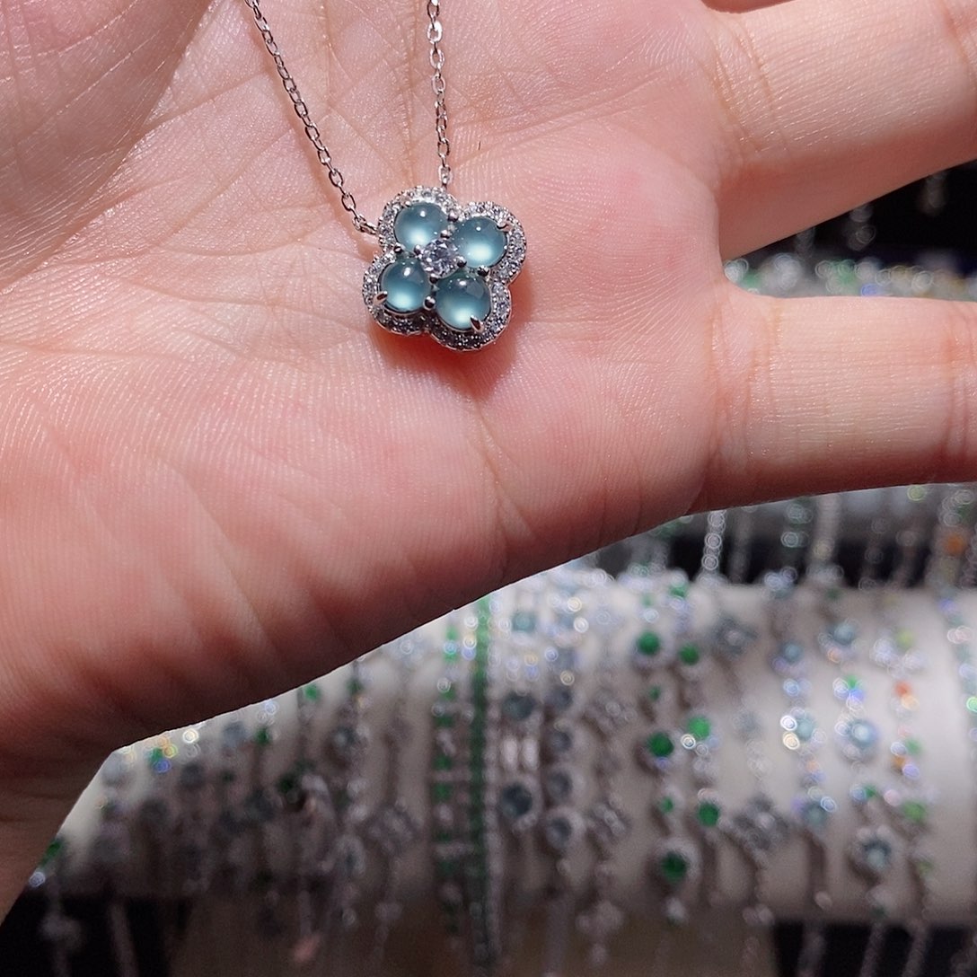 颈饰银S925镶嵌翡翠k j j j