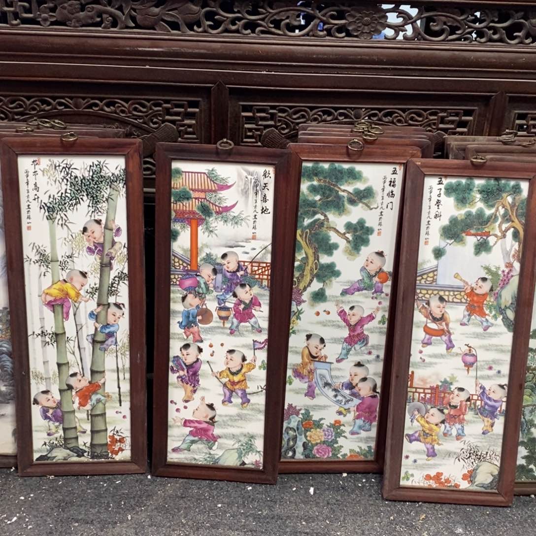 瓷片55*21*4 景德镇瓷板画柴窑烧制