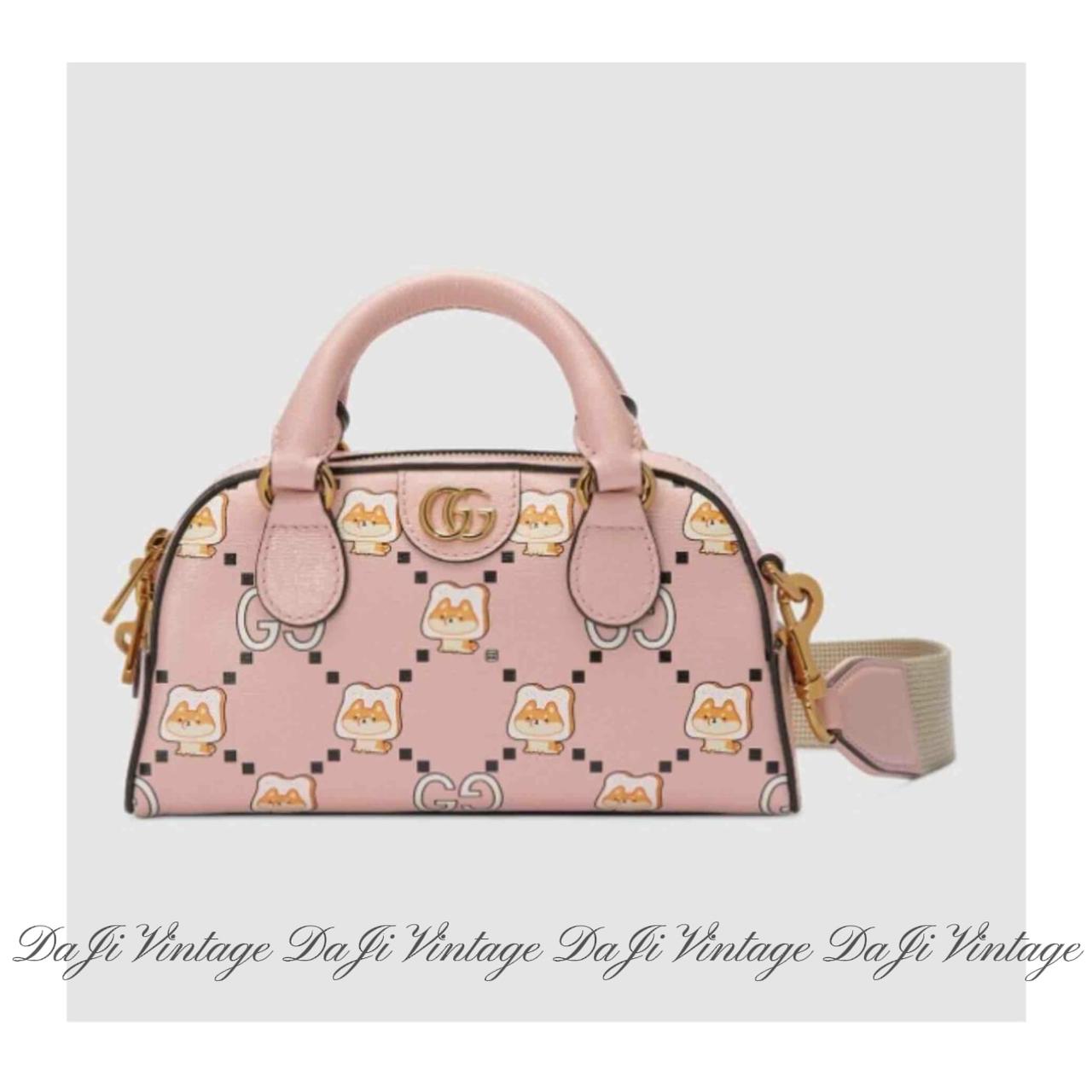 99新 GUCCI/古驰 大吉中古/古驰Ophidia动物印花迷你波士顿斜挎包