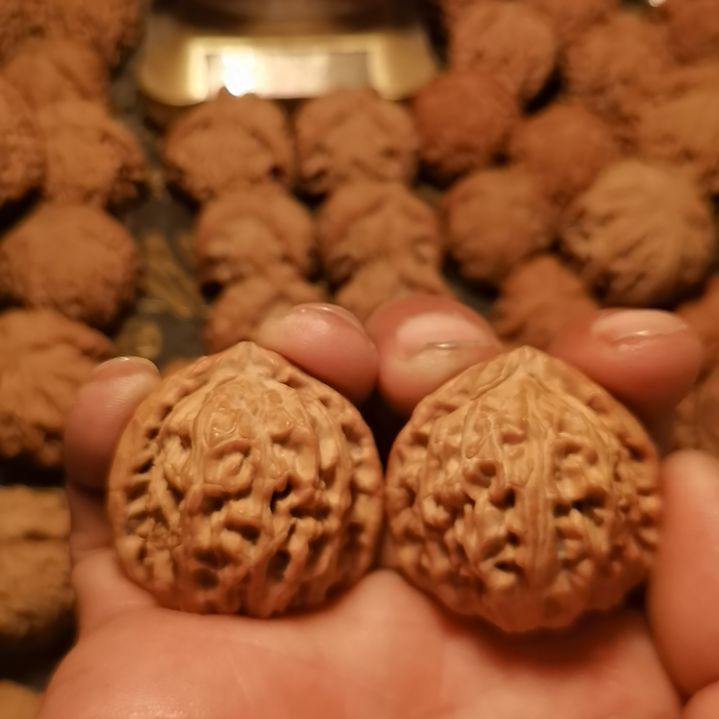 毅***吊坠文玩核桃三角白狮子头