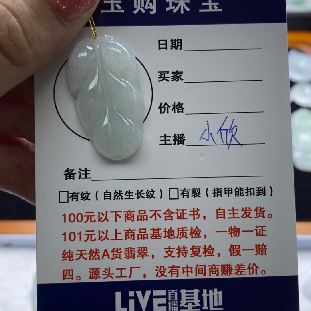 翡翠颈饰未镶嵌叶子