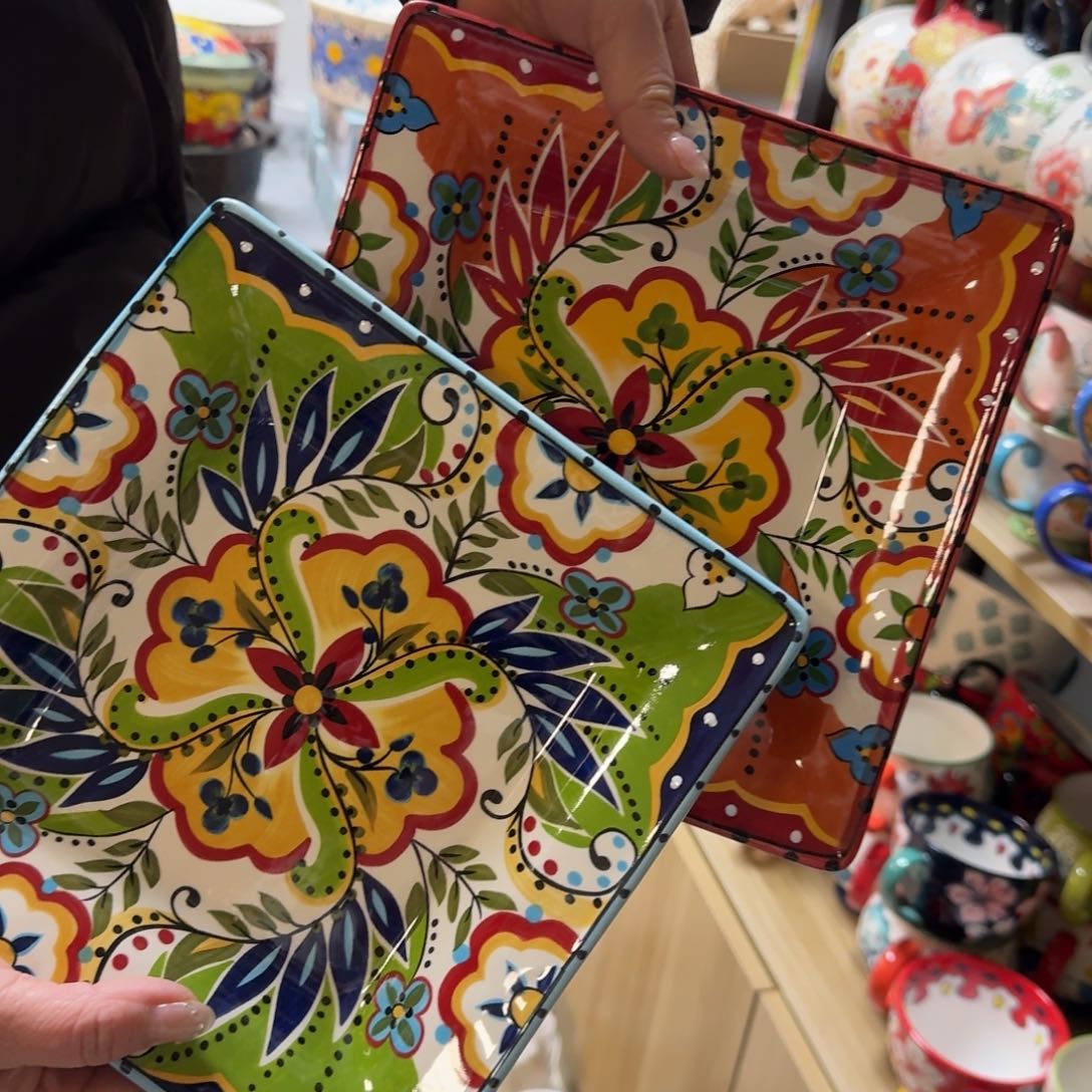 瓷片外贸8英寸波卡方盘2只，红绿