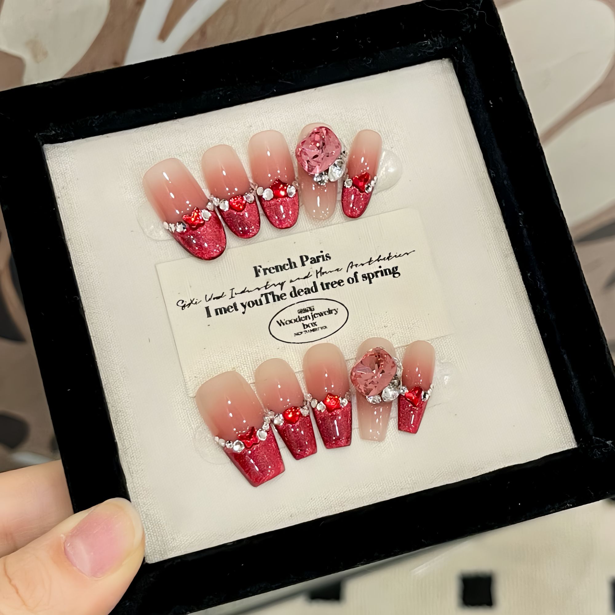 微醺玫瑰Naier奈儿轻奢高定美甲10片装