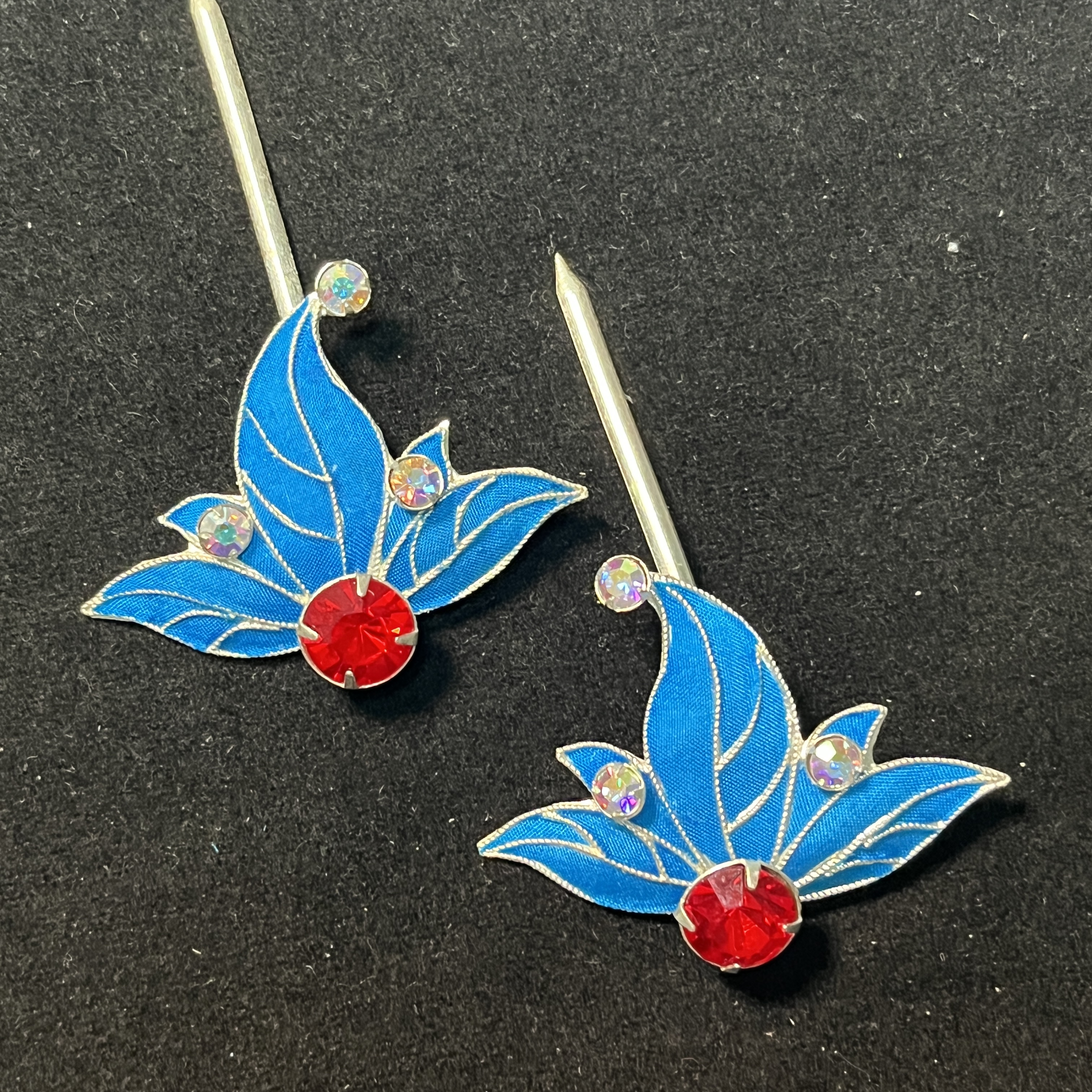 戏曲头面点绸树叶泡子一对